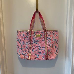 Lilly Pulitzer Delta Gamma sorority large "sparkle tote"